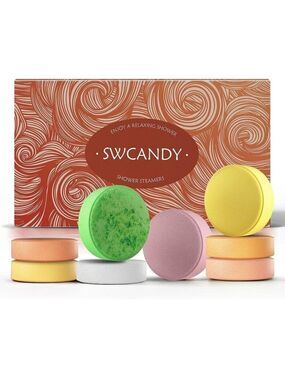 SHOWER STEAMERS 8 PIECE GIFT BOX BATH BOMBS FRUIT AROMATHERAPY ESSENTIAL OILS
